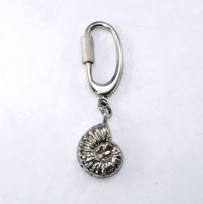 Silver ammonite keyring